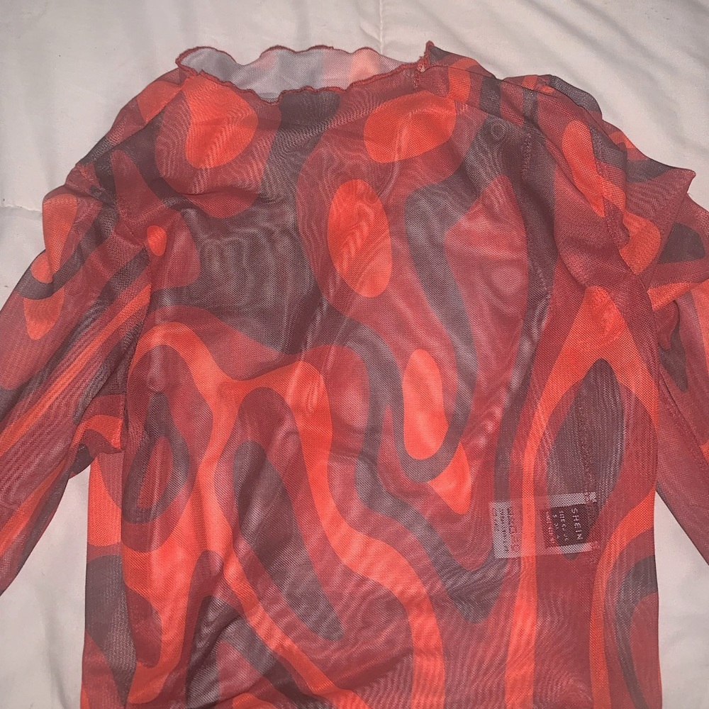 Long sleeve mesh top